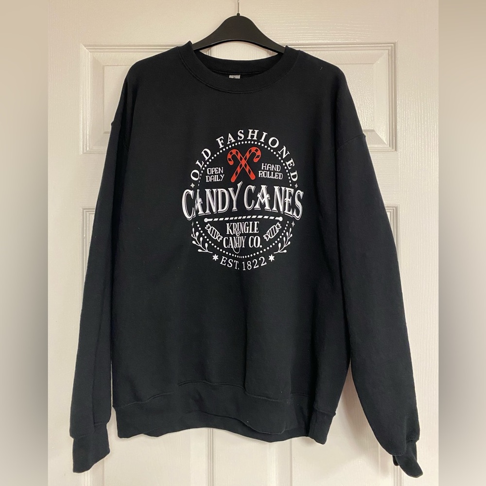 Christmas Candy Cane sweatshirt size large unisex.